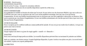 note de service