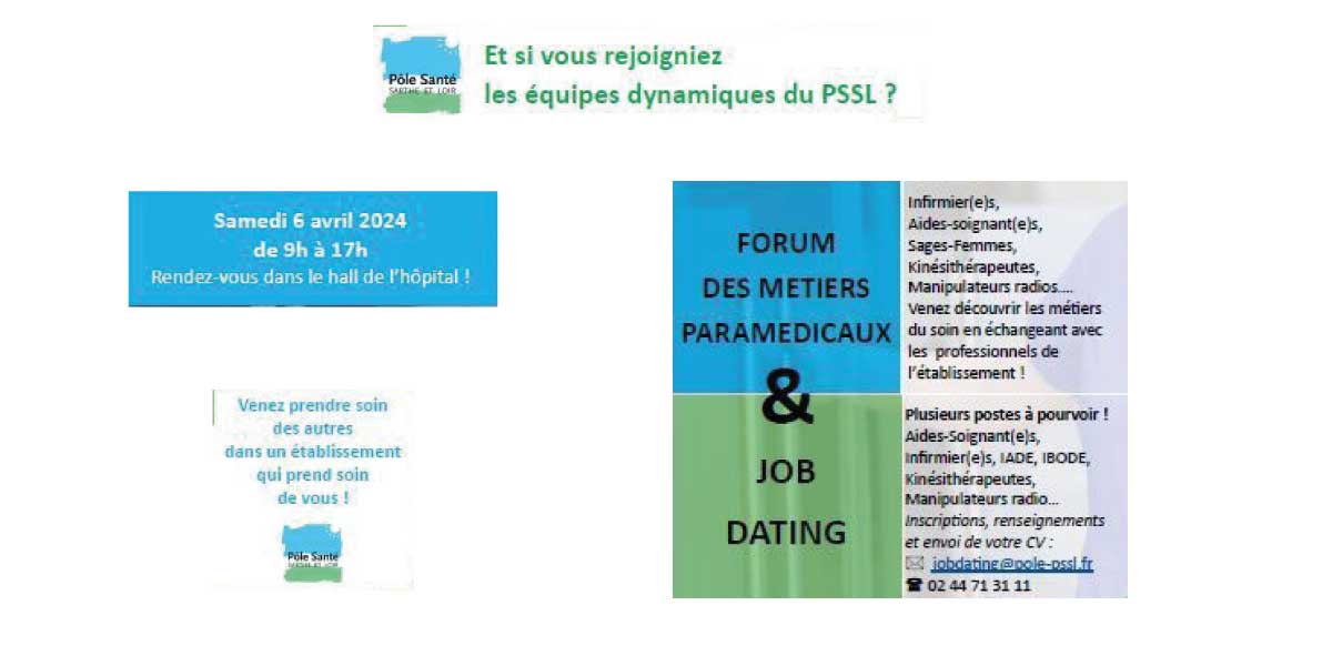 job dating pole sante sarthe et loir avril 2024