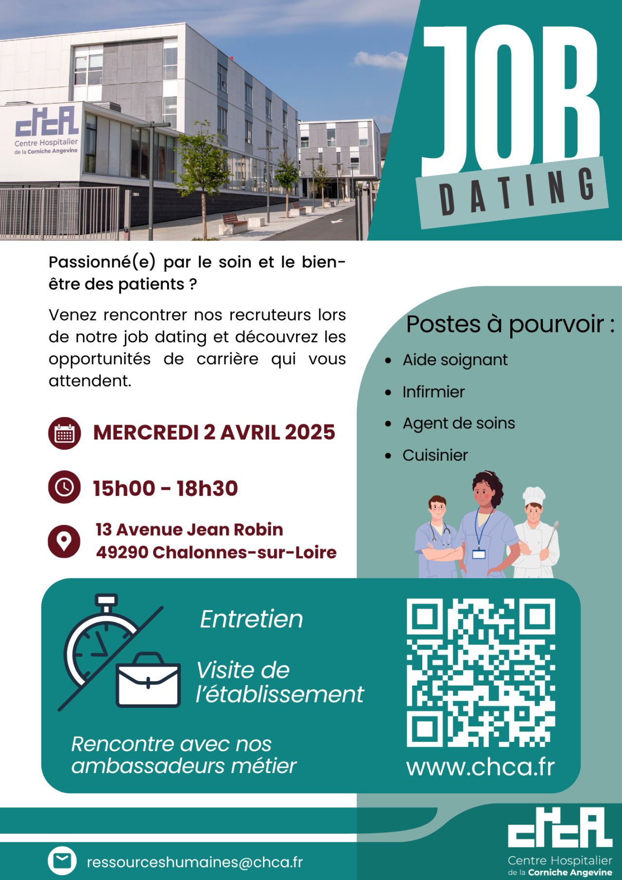 Job Dating du Centre Hospitalier de la Corniche Angevine | STAFFSANTÉ